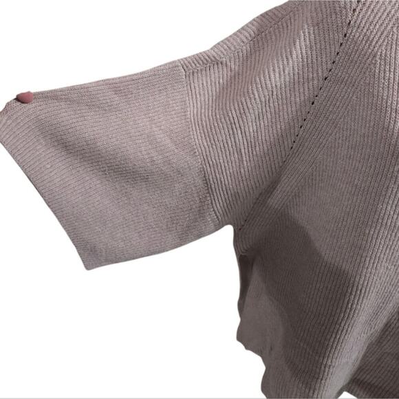 Ann Taylor Rose Pink Women's Ribbed Knit Cozy Sweater Cashmere Blend Size Large - Picture 2 of 6